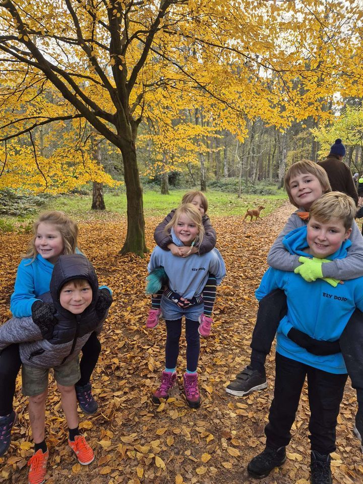 Children on a Life Skills adventure in the woods