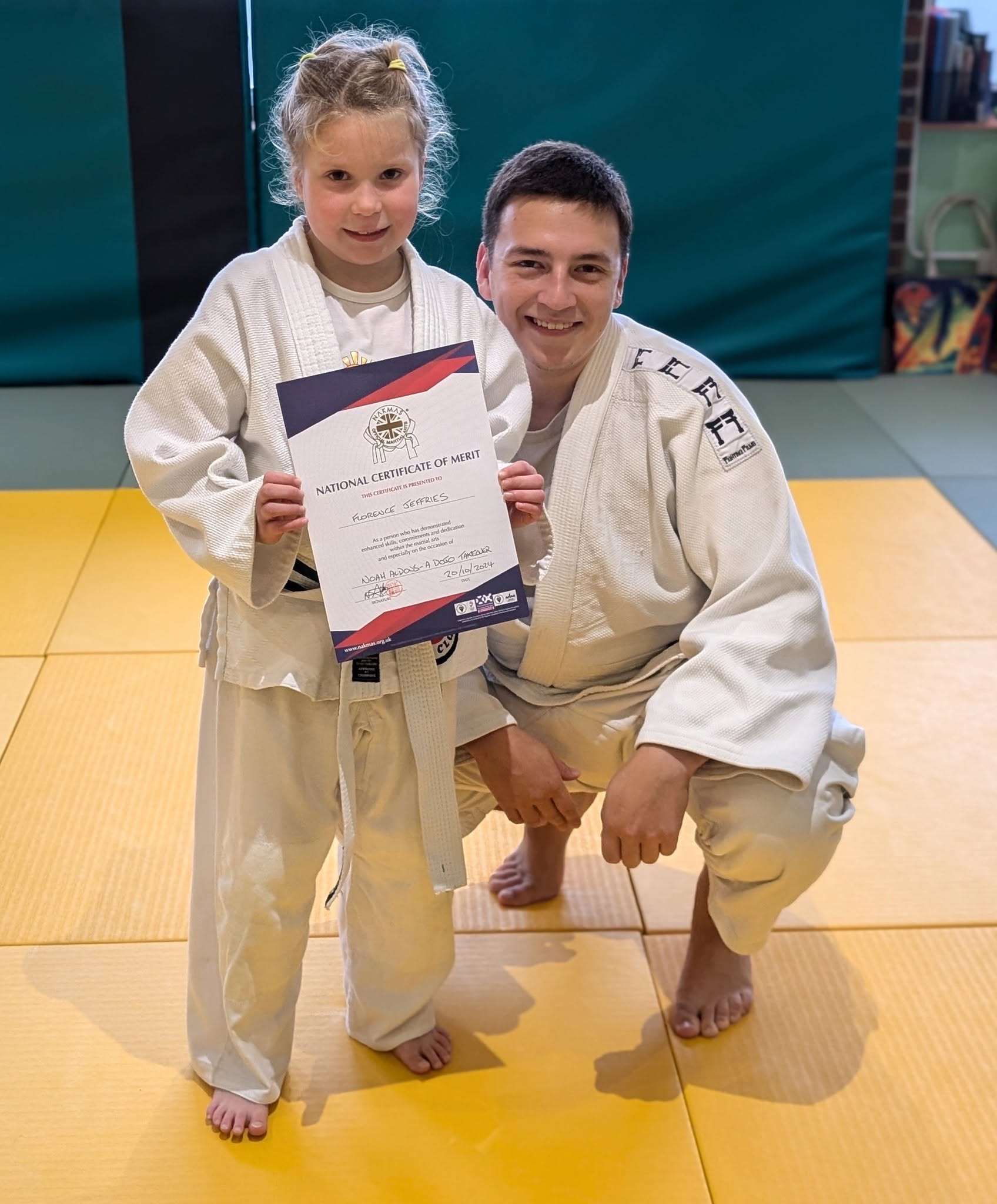 Children training in judo